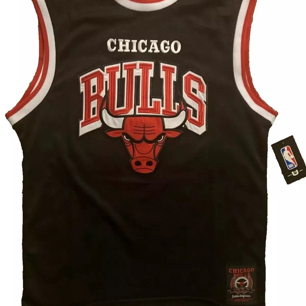 NBA Men's Chicago Bulls Buck Up Sleeveless Tank Top Logo Black Red Large New